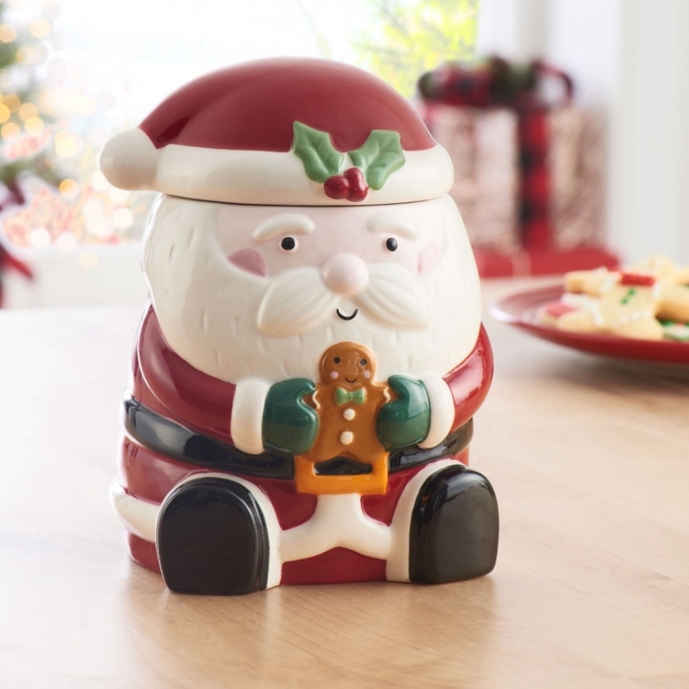 Christmas Santa Claus Earthenware Candy/Cookie Jar